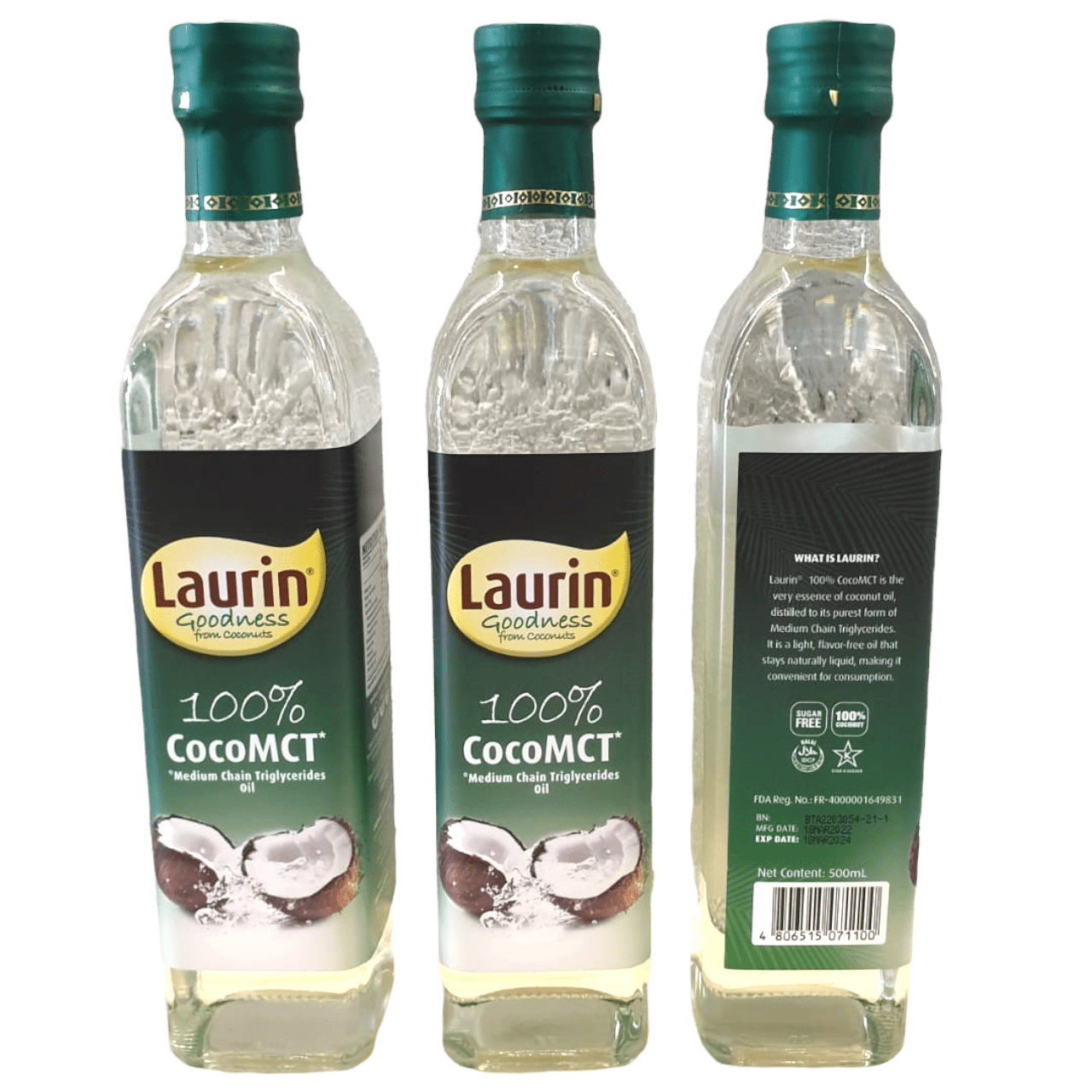 Laurin Coconut MCT Oil (500ml) Plastic Bottle - Image 2